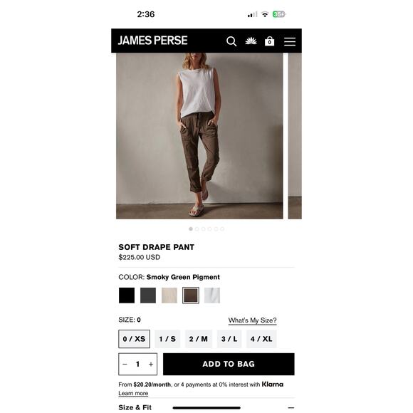 JAMES PERSE SOFT DRAPE PANT Sz 8 - Picture 7 of 11